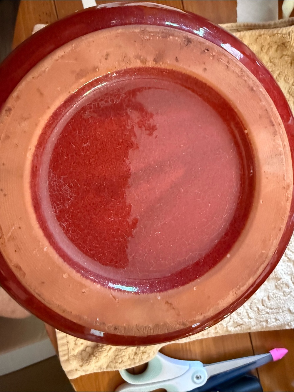Deep Red Ceramic Pot - Picture 5 of 9